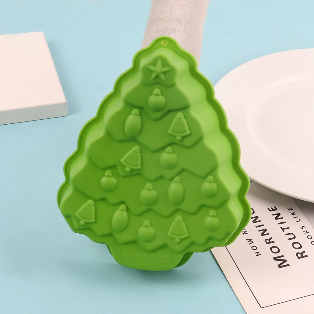 3D Snowman Christams Tree Baking Cake Mold Silicone Handmade Chocolate Dessert Ice Cube Mould Bakeware Kitchen Tools Home Decor
