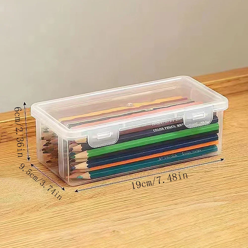 1pc Translucent PencCase Large Capacity Lightweight Convenient for School Supplies Storage Pen Box