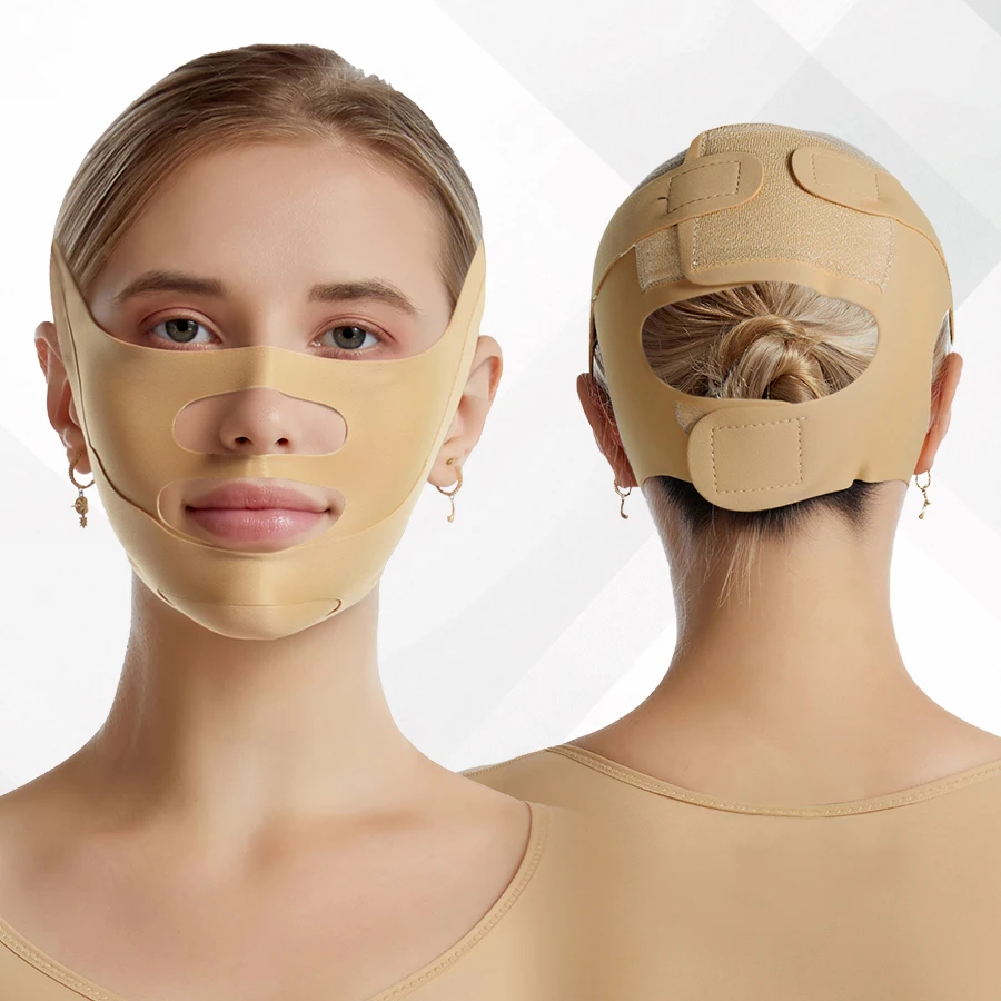 Women's Face Lifting Belt V-Line Slimming Shaper Straps Double Chin Reducer Fajas Adjustable Face Lift Support Band
