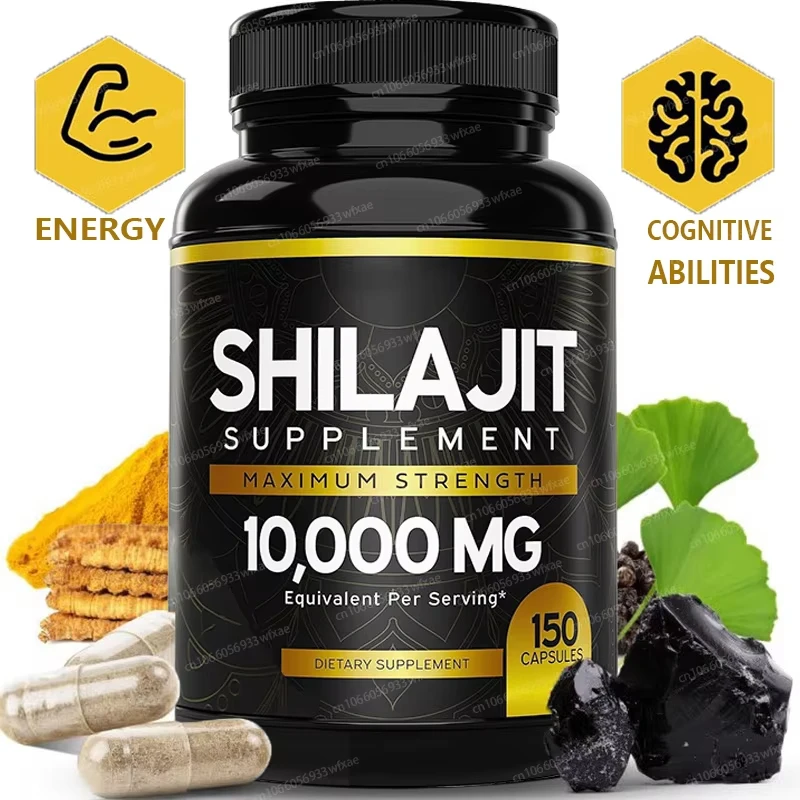 

Добавка капсул Shilajit на 10000 мг для энергетической и иммунитетной системы — 150 шт. с 85 следами минералов и полной кислотой