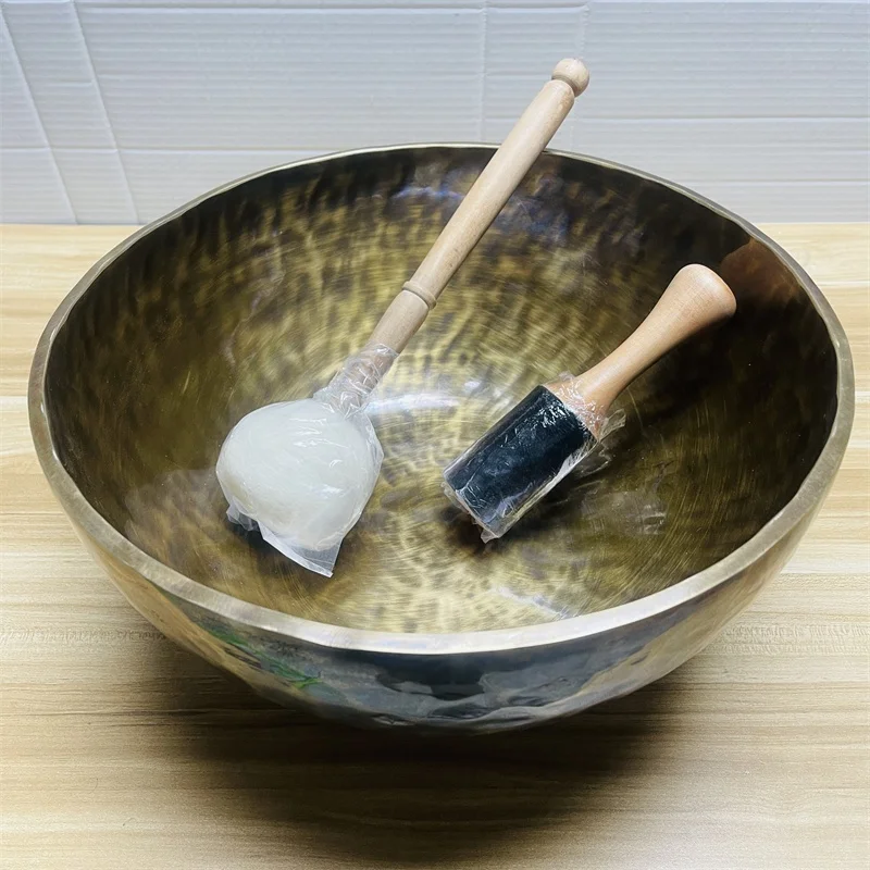 Handmade Sound Healing Tibetan Singing Bowls Set Brass Metal Meditation Music Large Sing Bowl