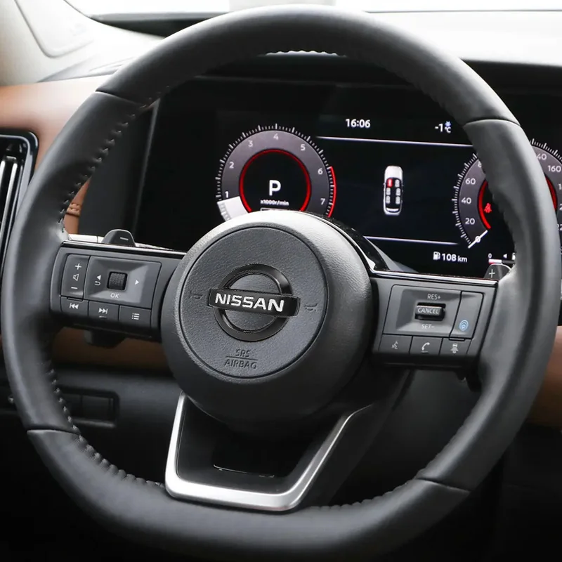 52 مللي متر/56 مللي متر ABS عجلة توجيه سيارة مركز شعار شارة لنيسان قاشقاي X Trail تيدا ملاحظة جوك سنترا باترول ميكرا ألتيما #5
