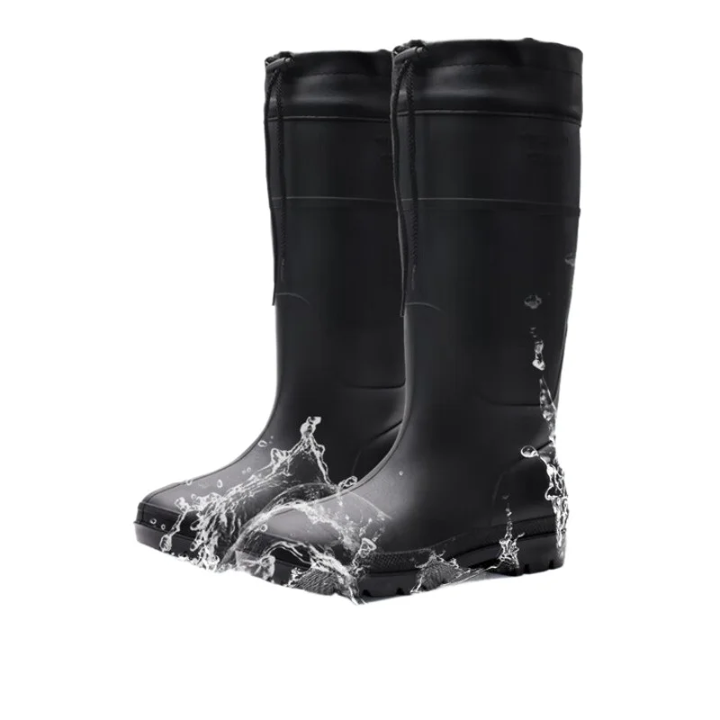 

Rain shoes for men and women waterproof and not easy to slip, wear-resistant soft sole in rainy days, outdoor tall black