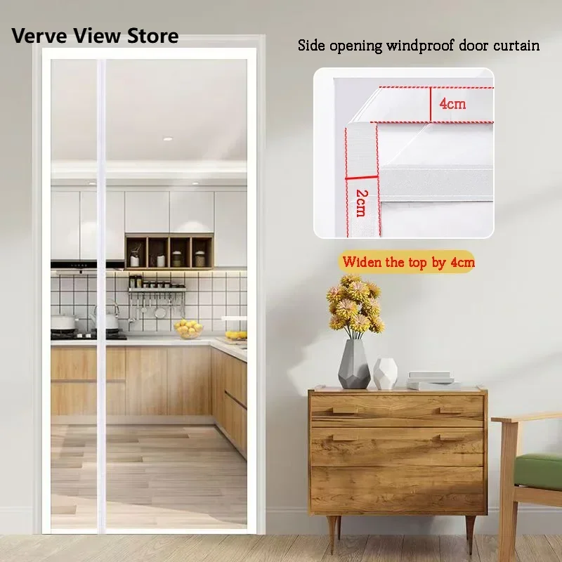 

Side open winter and summer dual-use magnetic transparent air conditioning door curtain anti-oil smoke kitchen partition curtain