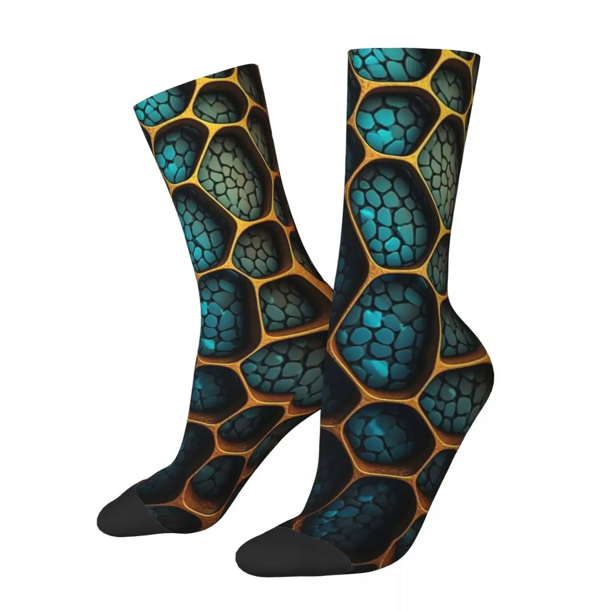 3D printing cosy Unisex Socks,Hip Hop Golden Lion And Damask Ornament  Interesting Four Seasons Socks