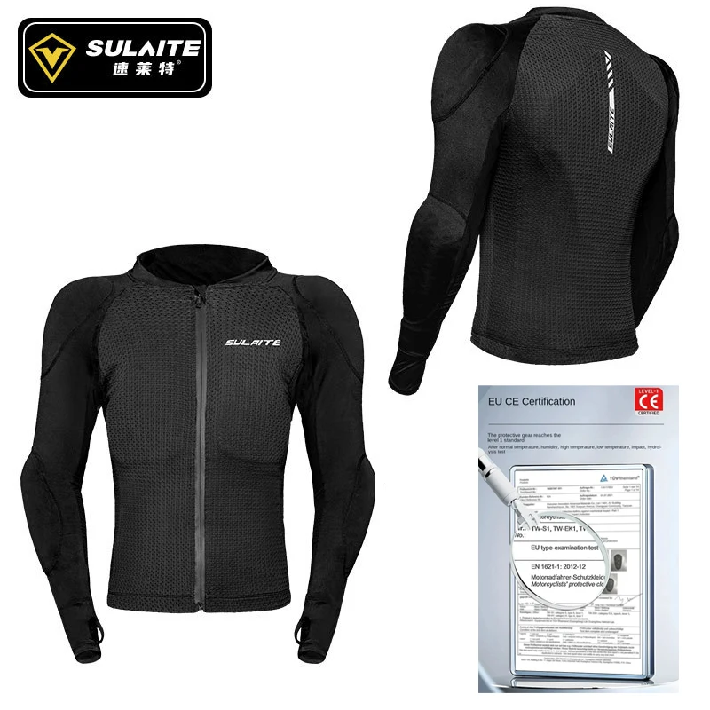

SULAITE CE Certified Motorcycle Armor Jacket Breathable Anti-drop Full Body Protective Summer Racing Riding Jacket for Men Women