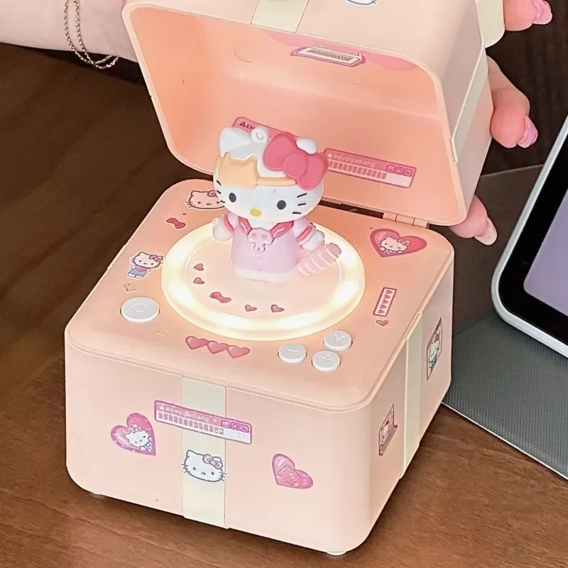 Sanrioed Hello Kitty Bluetooth Speaker Anime Doll Wireless Mini Bedroom Small Speaker Desktop Ornament Girls Cute Birthday Gift