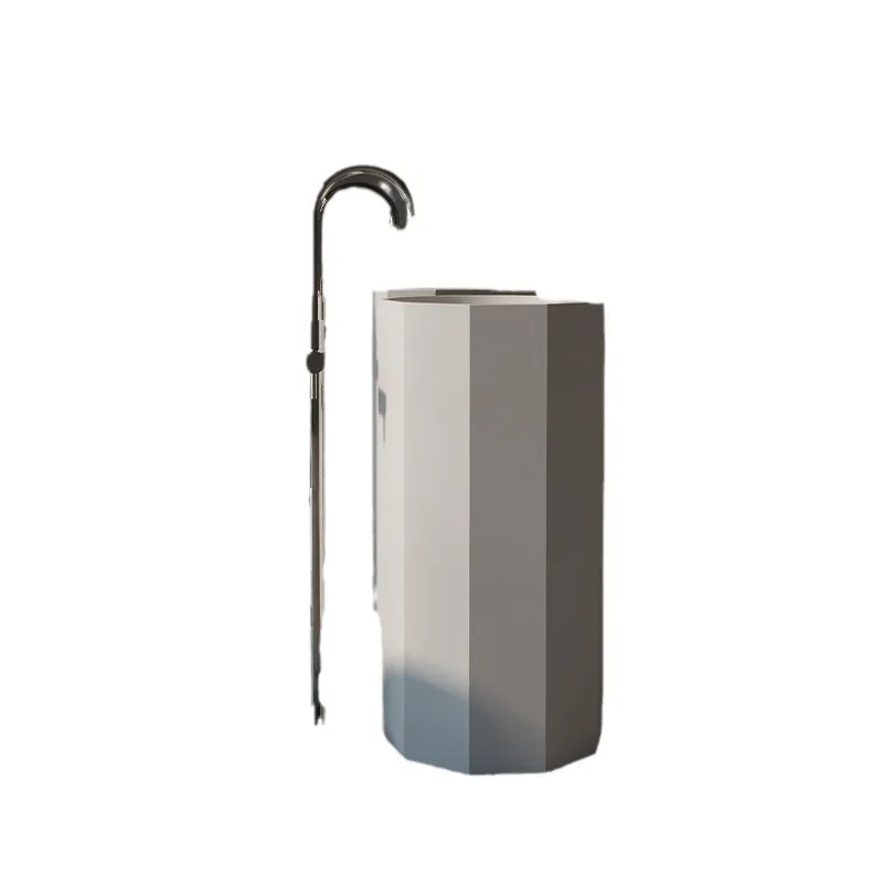 

Artificial stone column basin wash basin bathroom balcony floor integrated washbasin