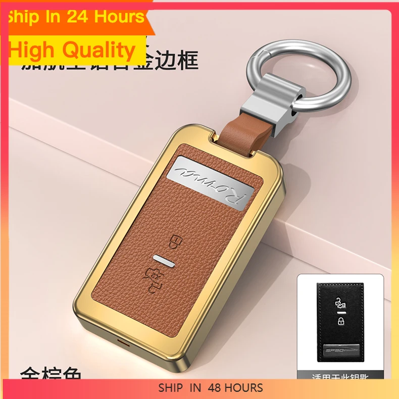New For Ferrari F8 488 Roma Sf90 Leather Aluminum Alloy Smart Key Keyless Remote Entry Fob Case Cover Car Accessories