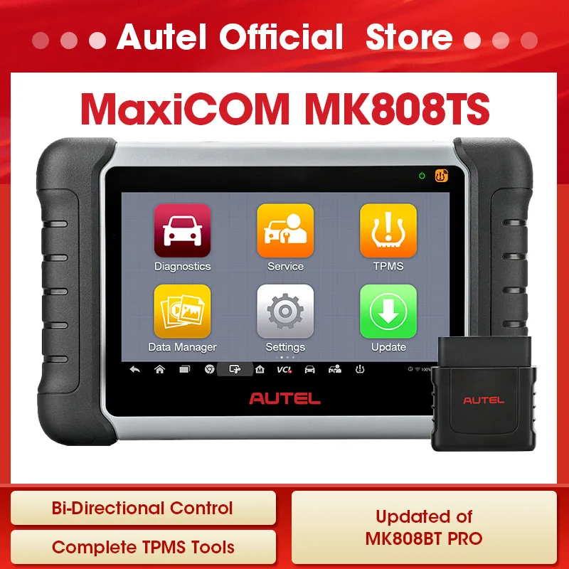 

Autel MaxiCOM MK808TS OBD2 Bluetooth Scanner Automotivo Car Diagnostic Scan Tools TPMS Sensor Programing PK MP808BT MK808BT