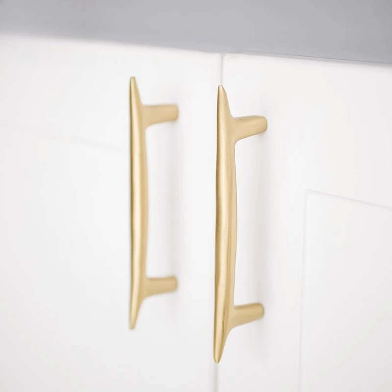 بسيطة الشمال نمط الصلبة النحاس مقبض خزانة درج ضوء الفاخرة النحاس النقي اليدوية مقبض الذهب