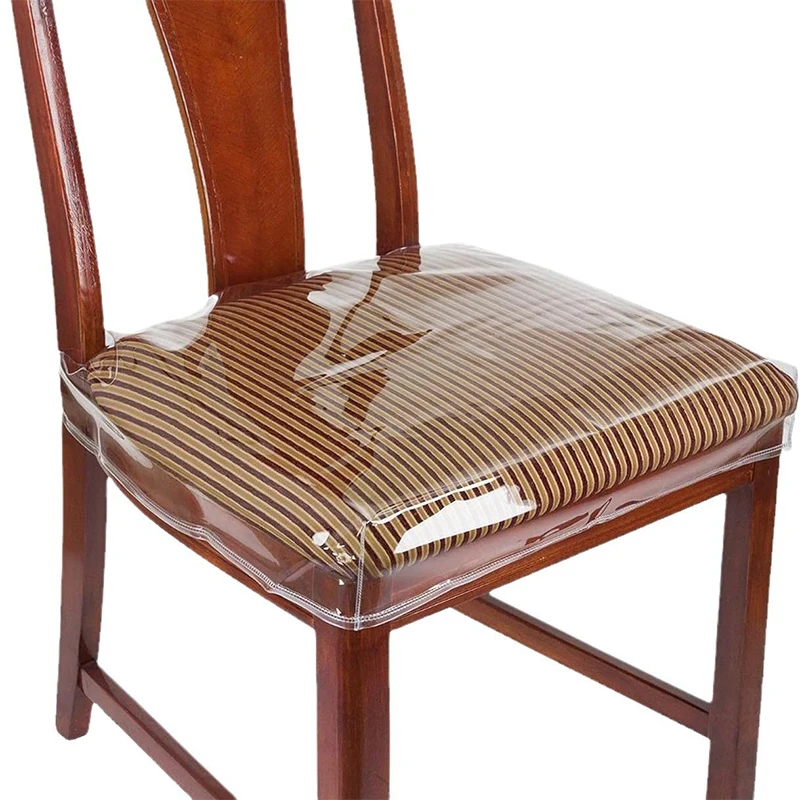 NEW 1Pcs Dinning Chair Seat Covers Transparent PVC Chair Cover Waterproof Chair Covers Protectors Anti Scratch Chair Seat Cover