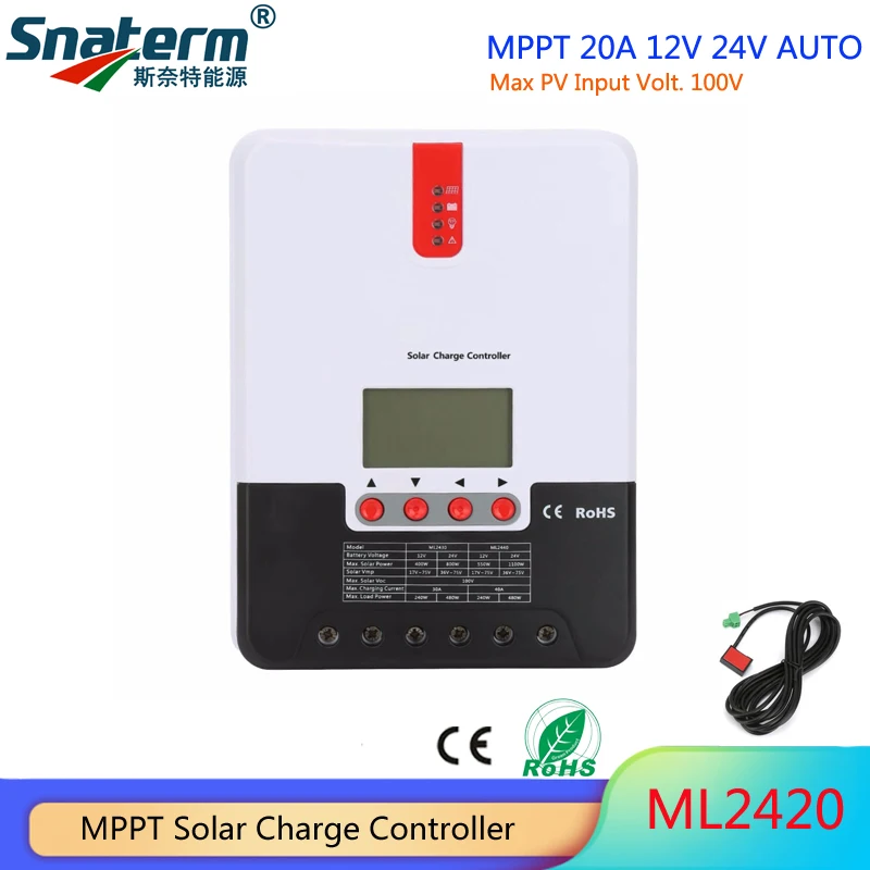 High quality 20A 12V24V Auto MPPT Solar Charge controller with LCD display Solar charger Regulator Max PV input voltage 100V