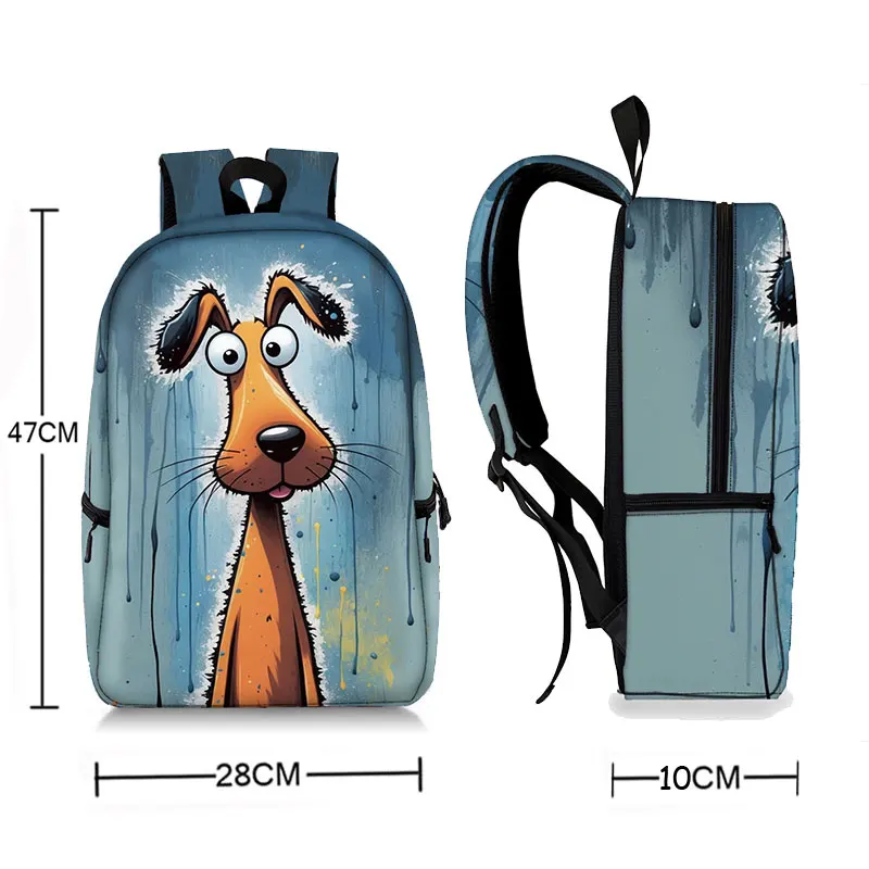 Acrylic Painting Cute Animal printing Backpack Penguin Cat Dog Frog Teenager School Bags Rucksack Bookbag Monkey Laptop DayPack