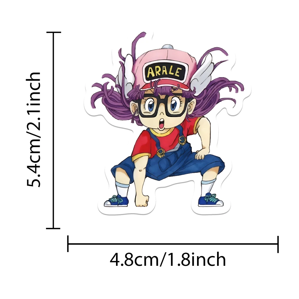 Bonito Arale Cartoon Graffiti Adesivos, Decalques Kawaii para Crianças, Laptop, Bagagem, Skate, Telefone, Vinil, Impermeável, 50Pcs