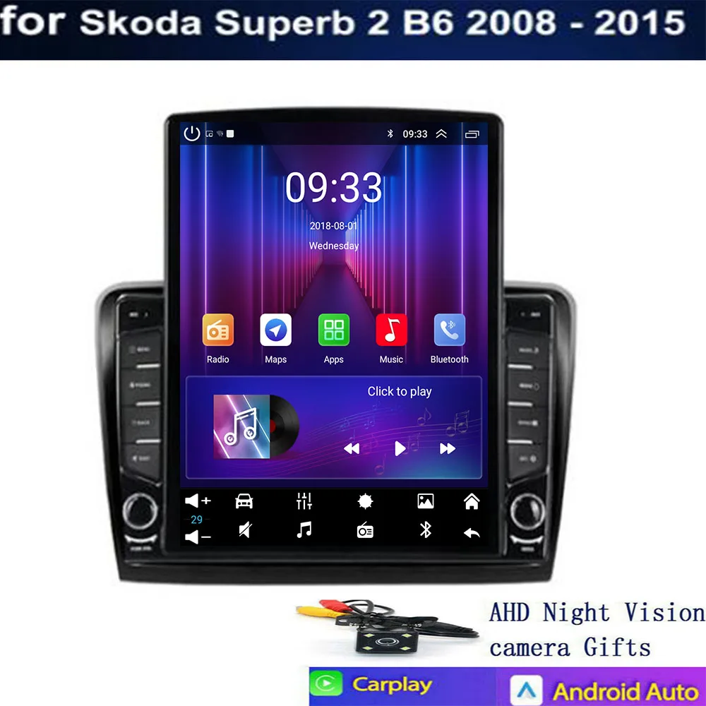 راديو السيارة لسكودا سوبيرب 2 2008 - 2015 CarPlay اللاسلكي أندرويد أنظمة السيارات الذكية رقم 2 din 2din DVD #3