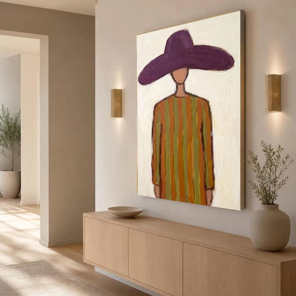 Contemporary Artist 100% Handmade Abstract Oil Painting on Canvas Characters Wall Art Picture For Home Living Room Decor Image