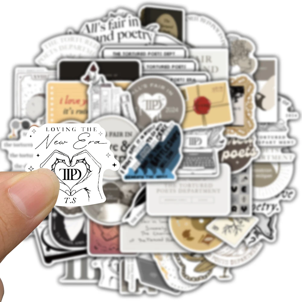 50PCS Song Print Creative Graffiti Stickers Notebook Exquisite Cartoon Water Cup Skateboard Laptop Notebook Phone Sticker