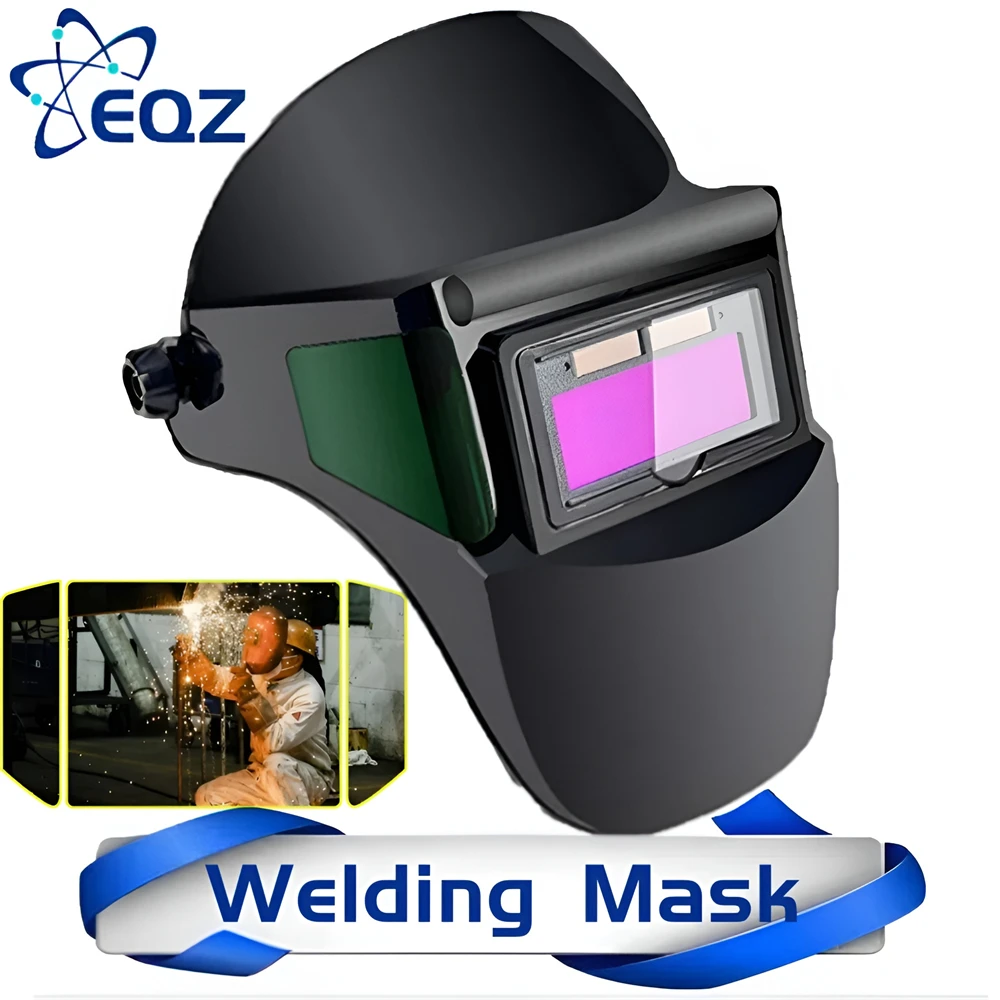 Welding Mask Solar Automatic Dimming Large View True Color 130℃ High Temperature Resistant Welder Auto Darkening Welding Helmet