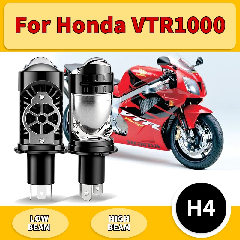 

1PC/2PCS For Honda VTR1000 H4 LED Lens Mini Led Projector 150W Headlight Bulbs Canbus 9003 HB2 Hi/Lo Beam Motorcycle Turbo Lamps