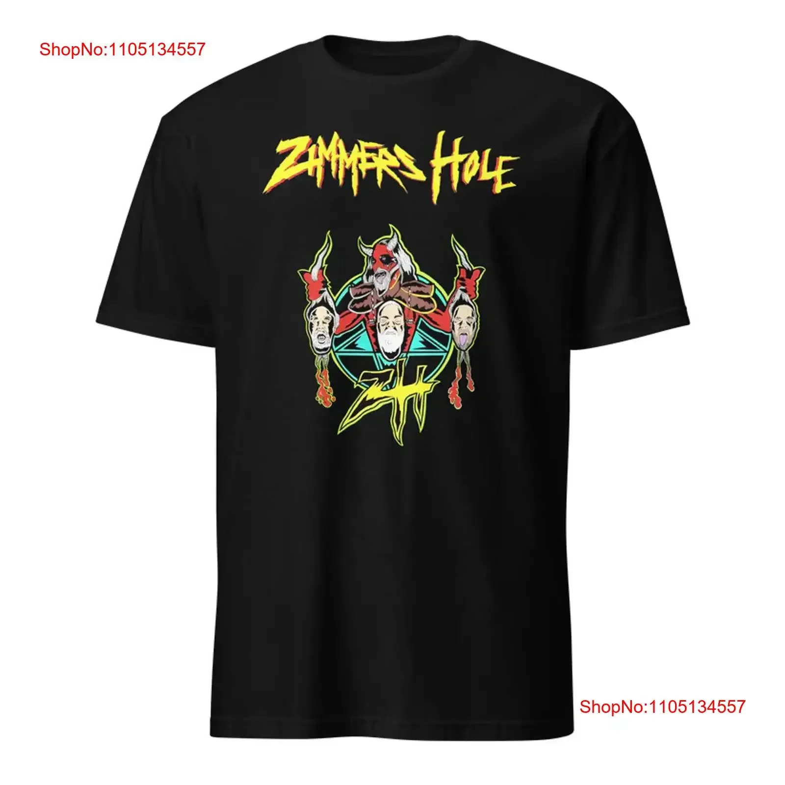 Zimmers Hole Band Cartoon Heavy Cotton Black All Size T Shirt For Men MC246 vintage Washed homme Soft Casual Stylish graphic