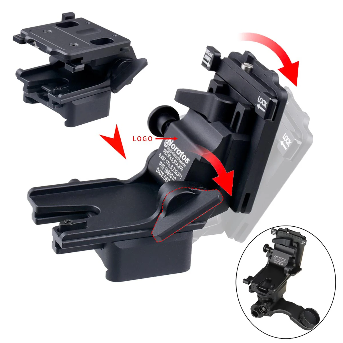 التكتيكية ويلكوكس NVG جبل ل PVS7 PVS14 PVS15 PVS18 PVS21 نظارات الرؤية الليلية J الذراع جبل الصيد سريع خوذة قوس