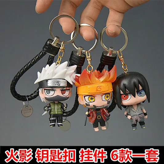 Uzumaki Naruto Surrounding Car Keychain Kawaii Anime Girl Figure Haruno Sakura Keyring Backpack Pendant Doll Kids Toy Gift Model