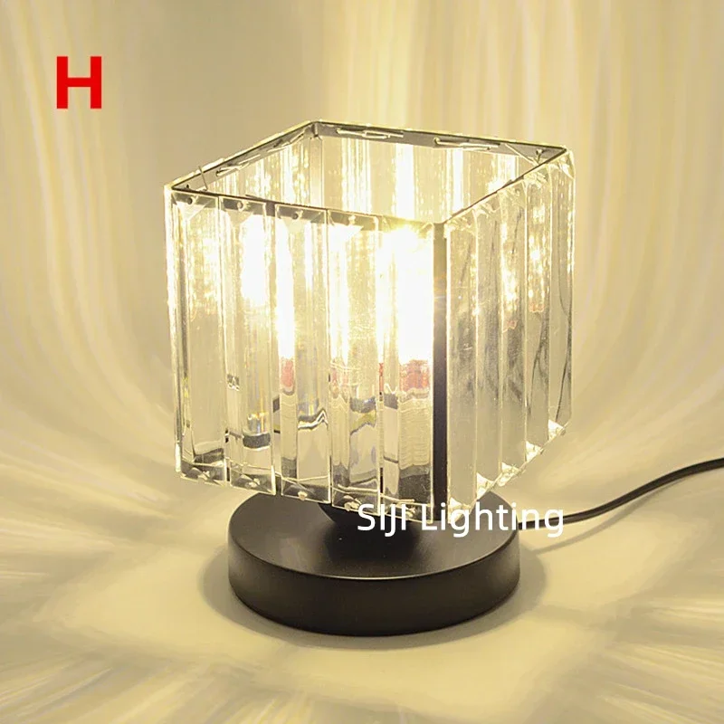 

Cyrstal Indoor Lighting Table Lamp E27 Socket Lamp Base Desk Lamp Iron Metal Crystal Bed Room Light LED Modern Reding Book Light