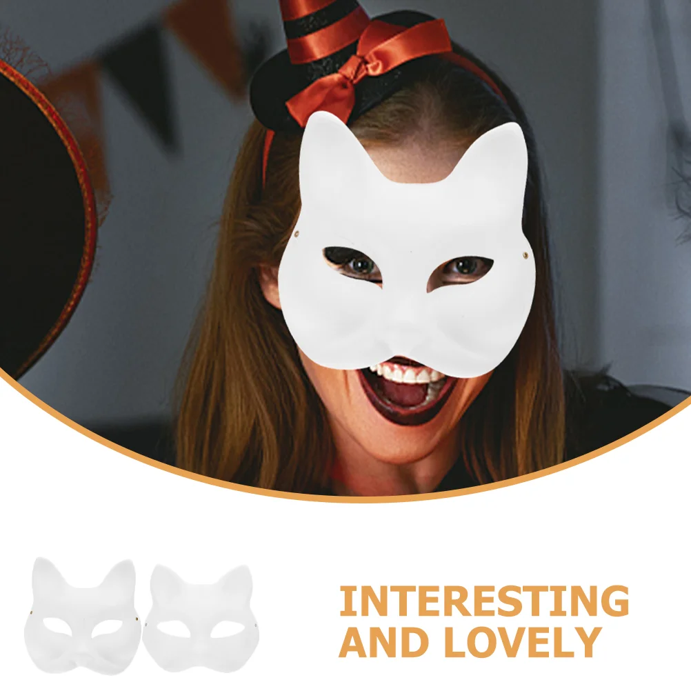 8 Stück Fuchs Zellstoff Maske DIY Maskerade Masken Halloween Bulk Eye Blank Cosplay Papier