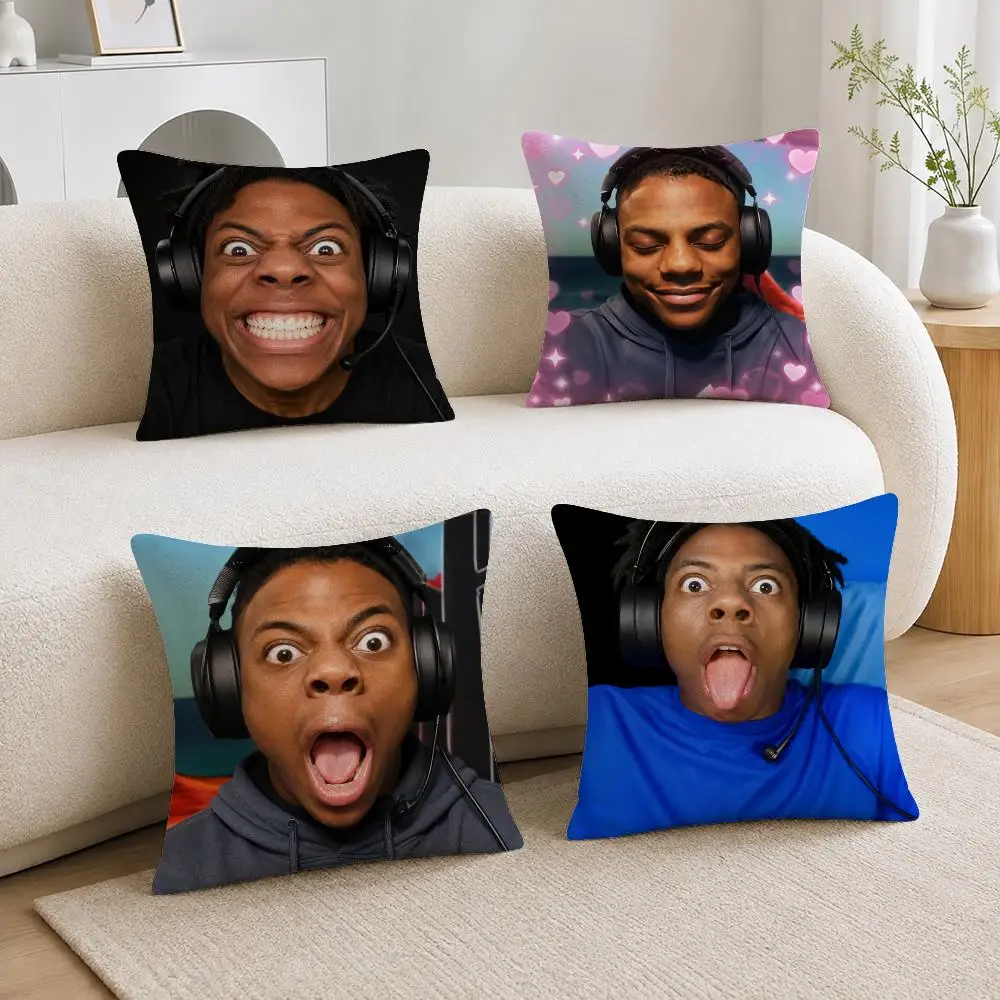 Internet Celebrity iShowSpeed Cushion Cover Soft Short Plush Throw Pillowcase Sofa Bedroom Home Decor Holiday Gift