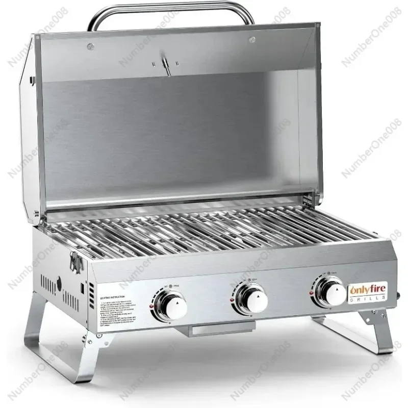 Onlyfire Tabletop Gas Grill 3 Burners, 24