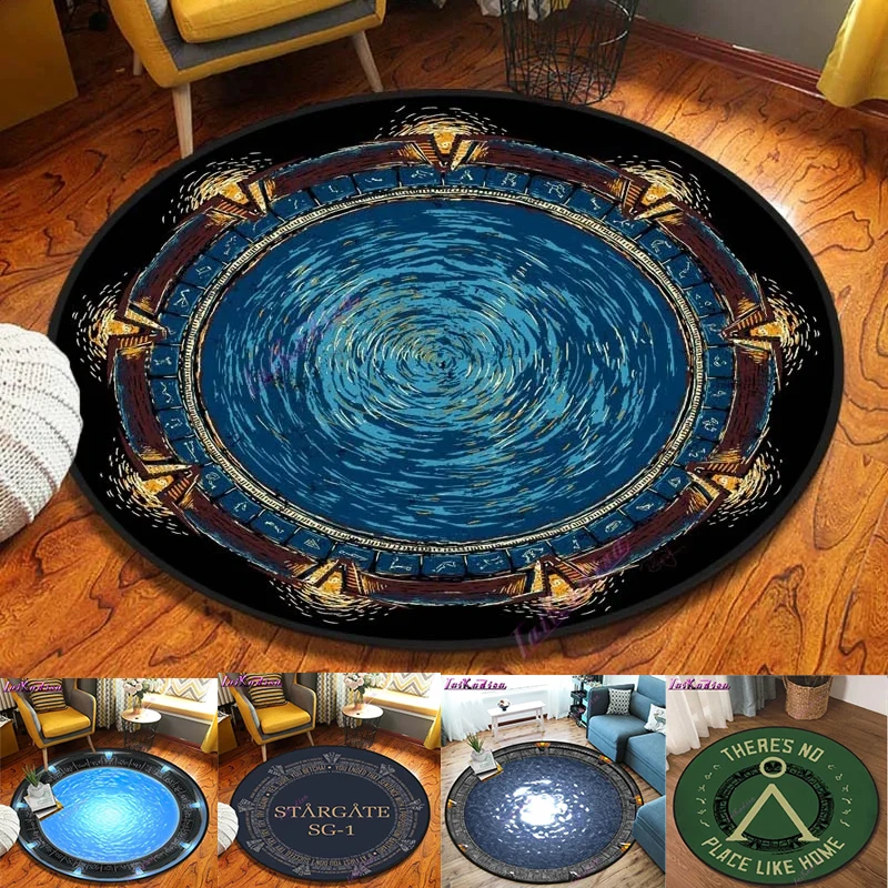 MINISO DISNEY Stargate Round Carpet Movie Non-slip Doormat Area Rug Science Chairmat Play Mat Playroom Bedroom Kid Room Decorate