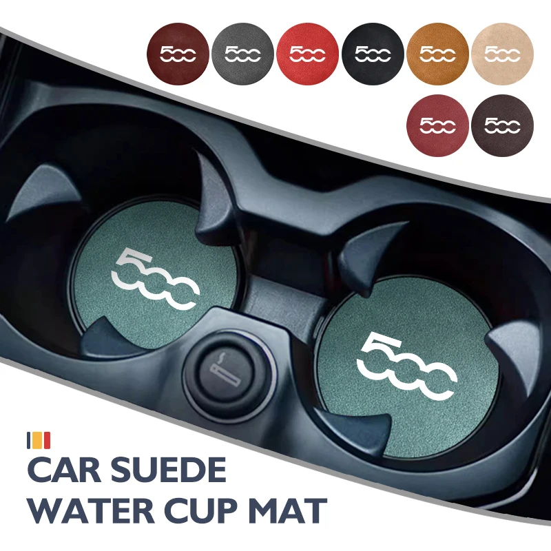 Pour Fiat, 2 pièces, tapis antidérapant pour porte-gobelet de voiture, support pour bouteille d'eau, Tipo Panda Brave Stilo Palio Ducato Freemont Doblo