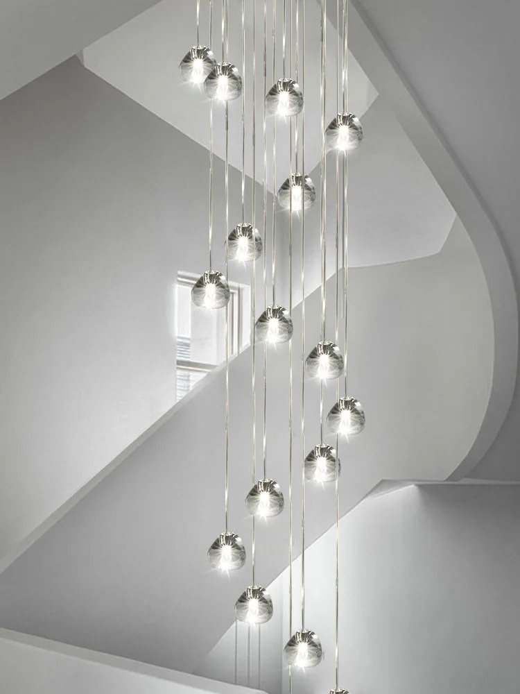 Imagem -02 - Moderno k9 Cristal Led Lustre de Teto Lobby Escada Cozinha Espiral Lâmpada Decoração Eletrodomésticos Luz Teto