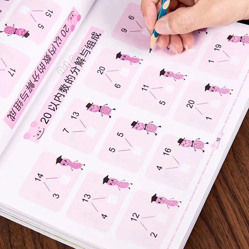 60 Pages/Book Addition and Subtraction Children's Learning Mathematics Workbook Handwritten Arithmetic Exercise Books Notebooks