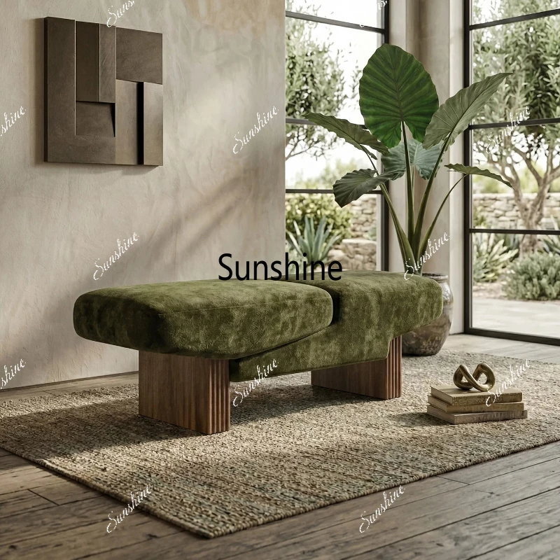 

Design, sofa, wabi-sabi wind solid wood rest bench high sense, living room