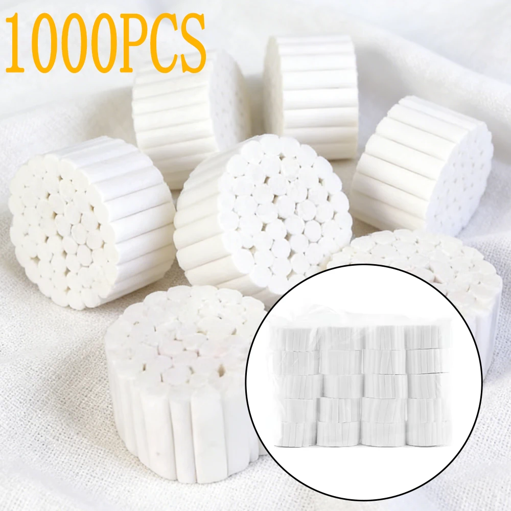 

1000 шт. стерильных ватных тампонов для стоматологии, высокоабсорбирующие, одноразовые, для контроля слюны, отбеливания зубов, стоматологические принадлежности