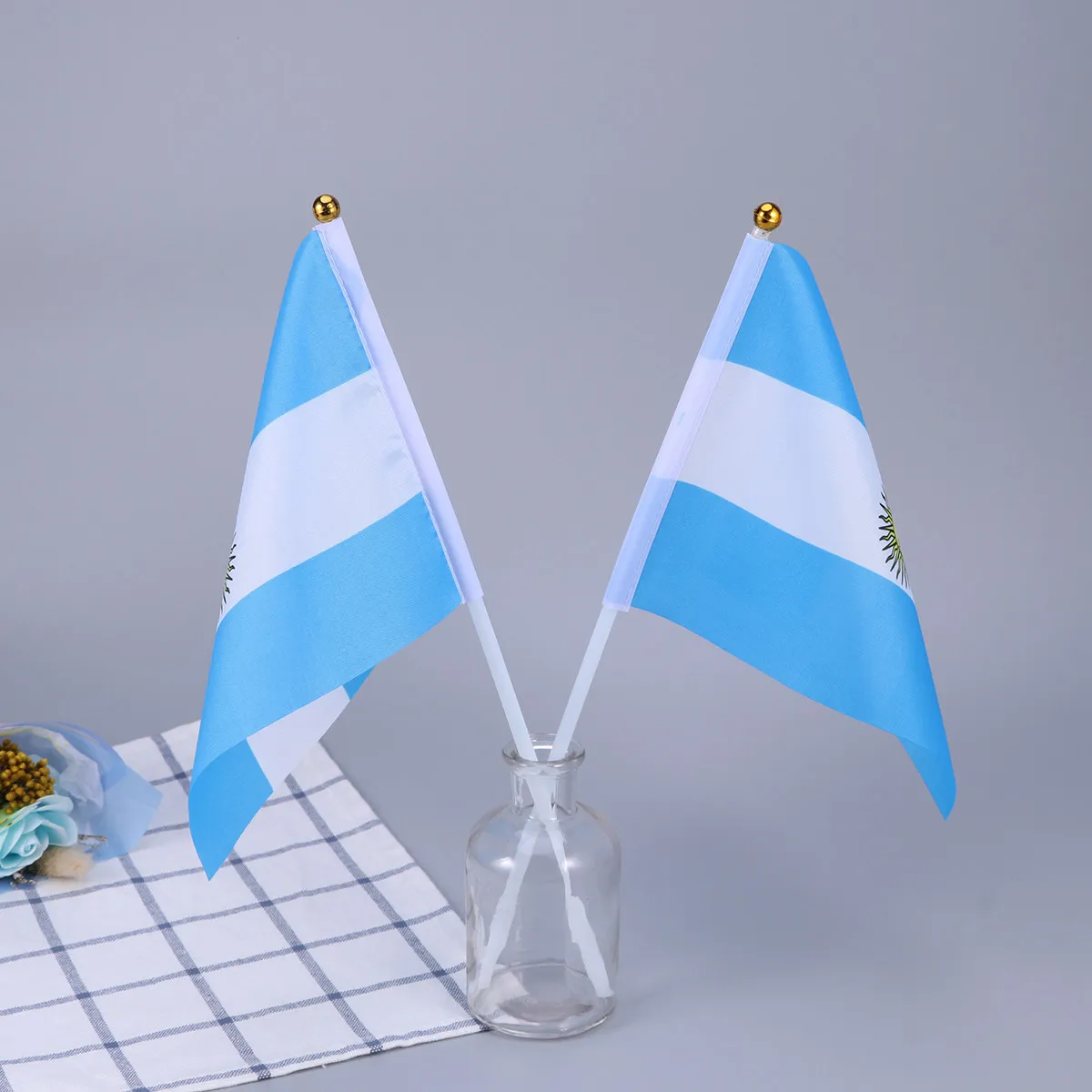 20Pcs Hand Held Stick Flags Argentina Small Country Flags Polyester for Events Sports Clubs Party Decorations