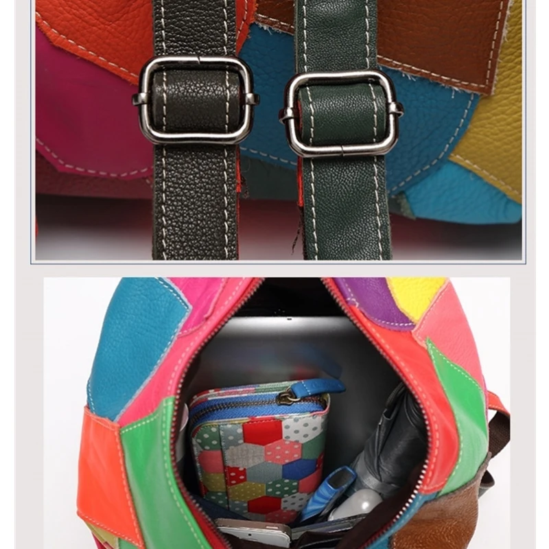 SHELKSBAG حقيبة ظهر أنيقة من الجلد الطبيعي لطيفة عالية الجودة حقيبة ظهر ناعمة للنساء حقيبة جامعية حقيبة يد للسفر للاستخدام اليومي #5