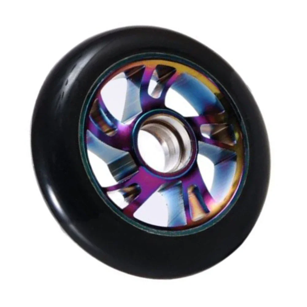 

For Stunt Riding 100mm Stunt Wheels Aluminum Alloy Hub 100mm 3.9inch CNC Processed Good Elasticity Lightweight Design