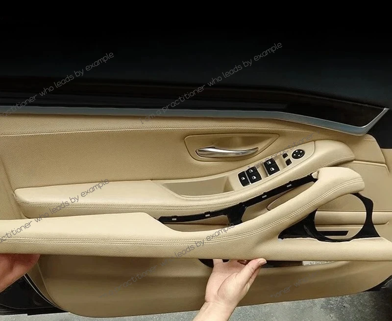 For BMW 5 Series F10 F18 520 523 525Li Driver Side Armrest Assembly Door Inner Pull Handle Leather Cover Interior Car Accessory