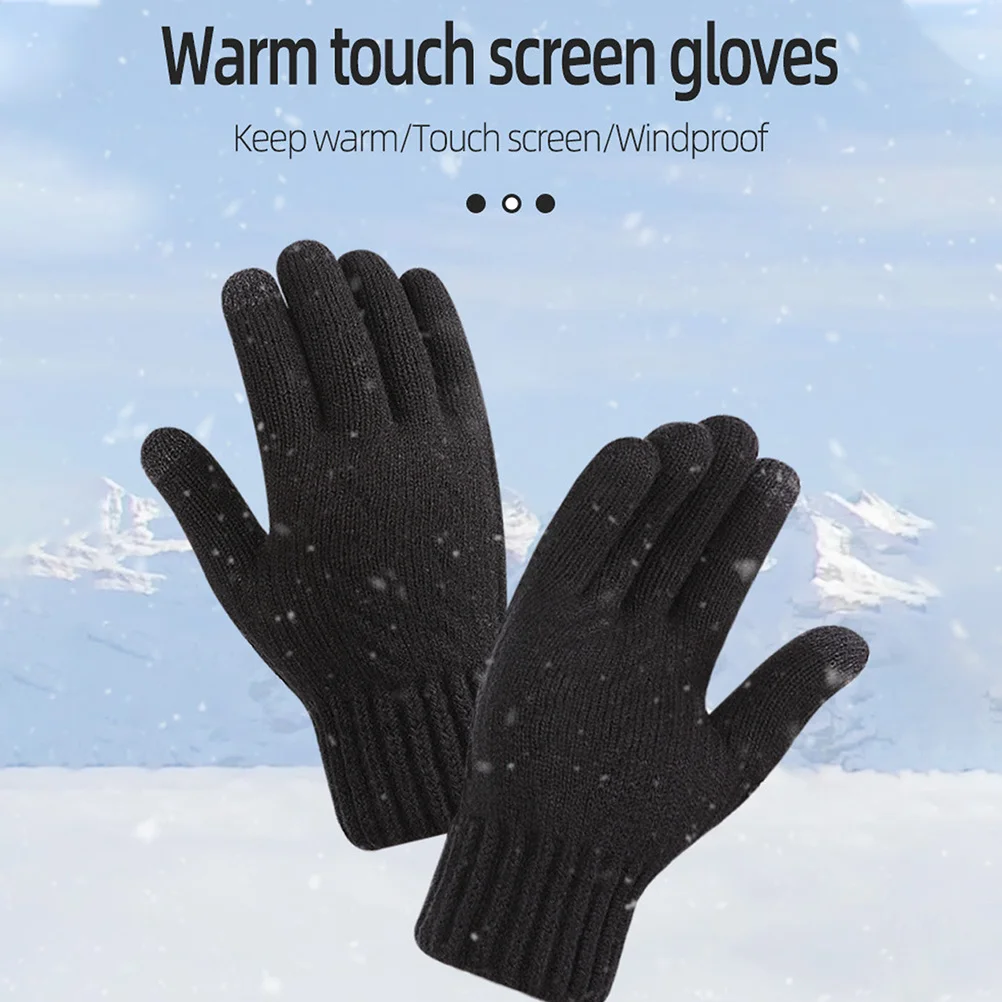 

1Pair Thickened Warm Gloves Outdoor Men Gloves Comfortable Wear-Resistant Daily Use Winter Hands Accessory Winter Accessory