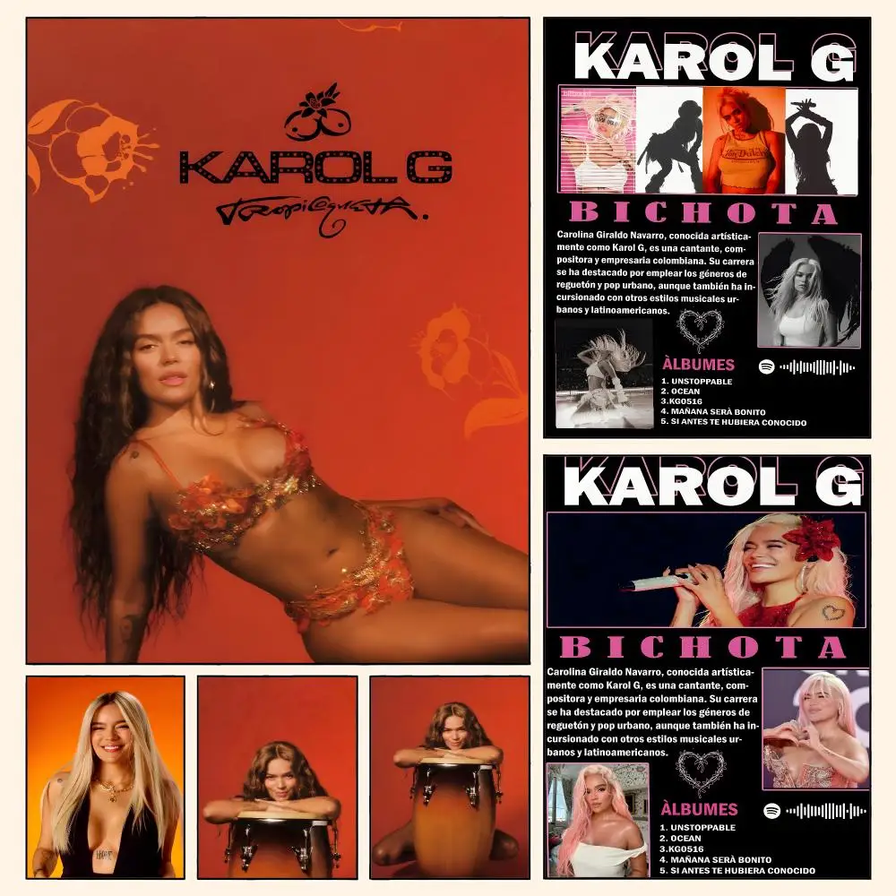 Singer Karol G manana sera bonito Poster Waterproof HD Modern Peel And Stick Wall Decor Living Room Dorm Garage