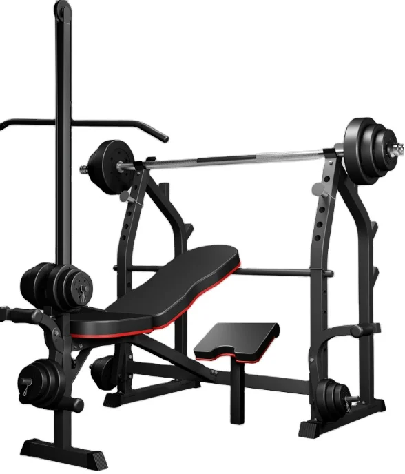 

Push bench household fitness equipment barbell set men's bench squat rack multifunctional folding weight-lifting bed