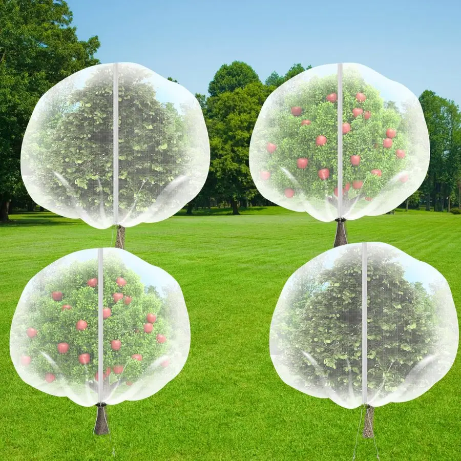 

10 10FT Large Fruit Tree Netting Bags with Zipper and Drawstring, Bird Netting for Blueberry Bushes and Apple Tree, Garden Netti