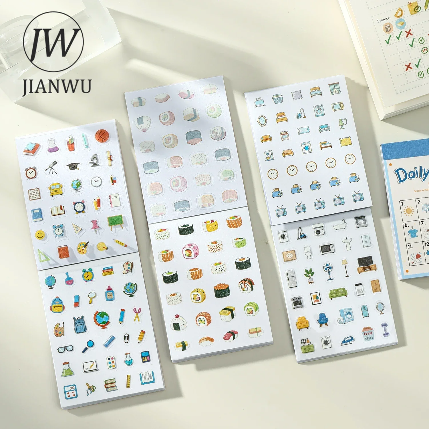 JIANWU Cute Fruits Cake Feather Life Landscape Material Collage Scrapbooking Sticker Book Creative DIY Journal Stationery