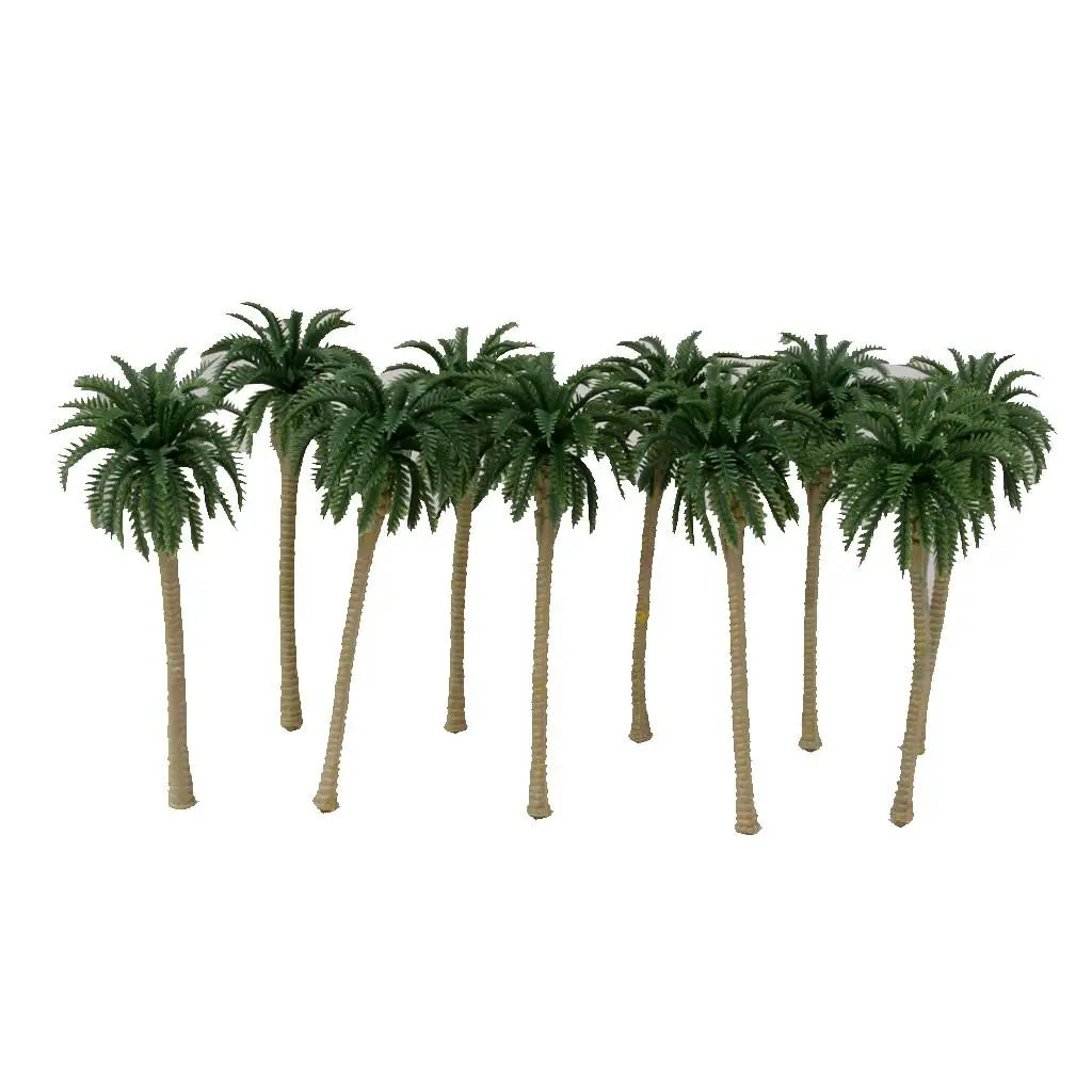 

10 Coconut Palm Trees Model Train Railway Architecture Diorama Scenery 13cm