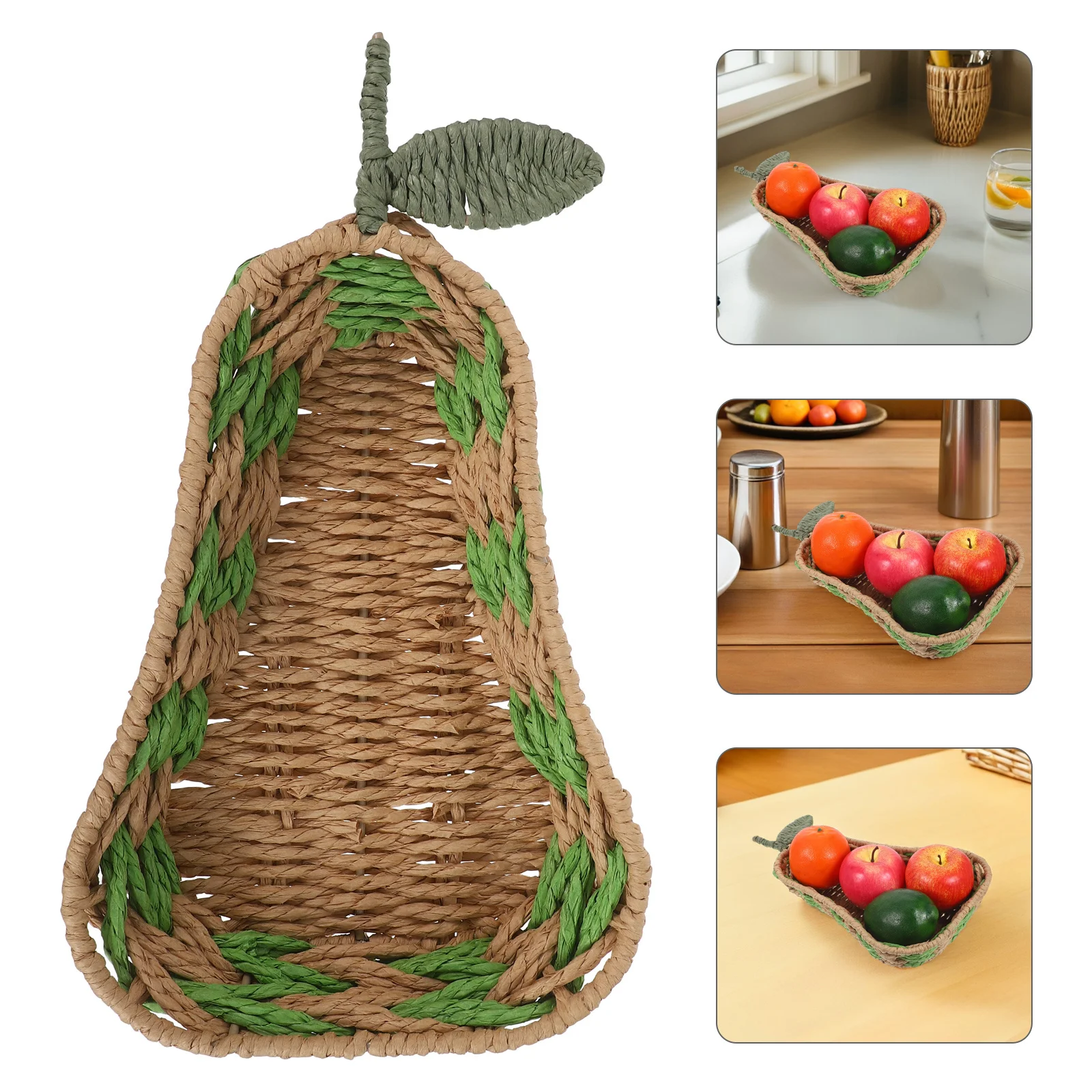

Woven Produce Basket Handwoven Paper Rope Fruit Vegetable Storage Bowl Breathable Fruit Shaped Bread Basket For Kitchen