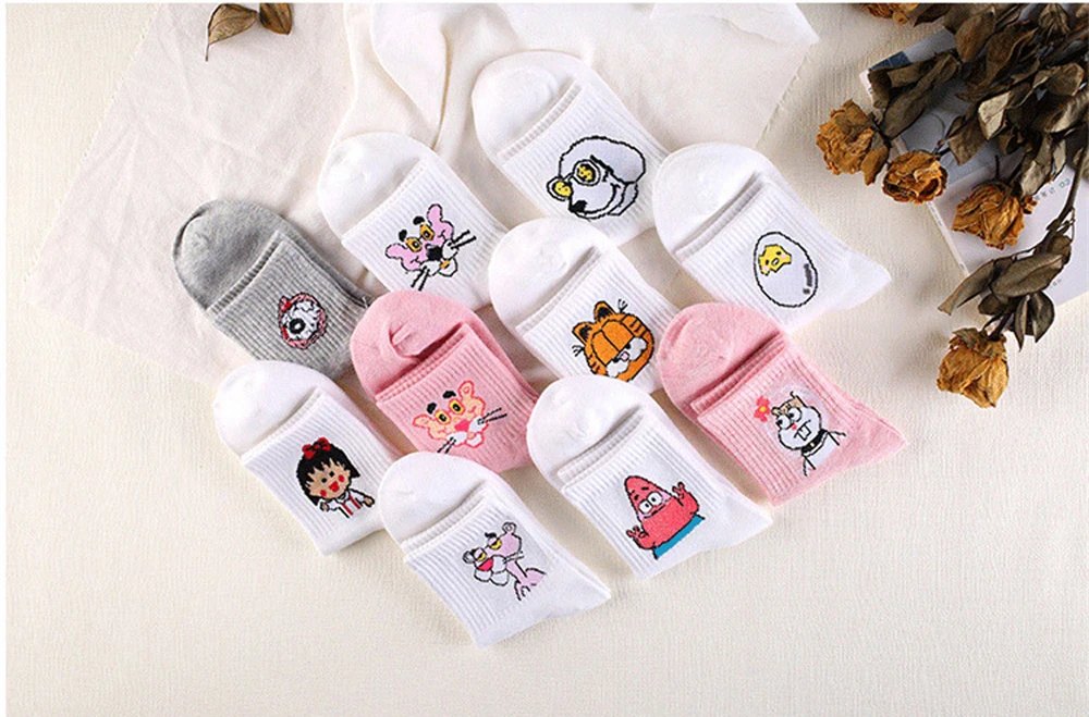 2 Paare/los CRUSH Buchstaben Zwei Streifen Lustige Cartoon Baumwollsocken für Straße Hip Hop Skateboard Sport – Detail 24