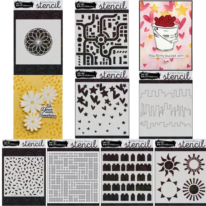 ity View Prosperous and bustling street Cutting Stencil Scrapbook Diary Decoration Stencil Embossing Template DIY Greeting Card